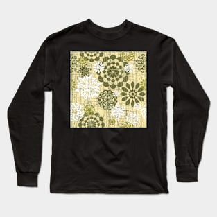 Abstract Floral Circles Yellow Long Sleeve T-Shirt